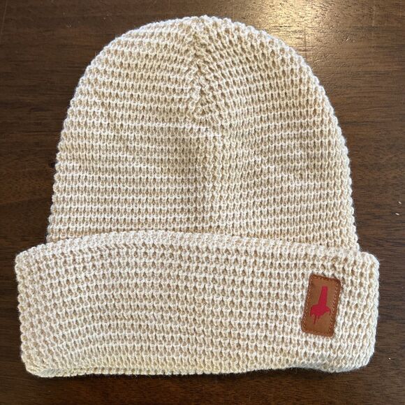 Makers Mark Unisex‎ Beanie One Size Navajo White Winter Hat Double Layered Knit - Picture 1 of 3